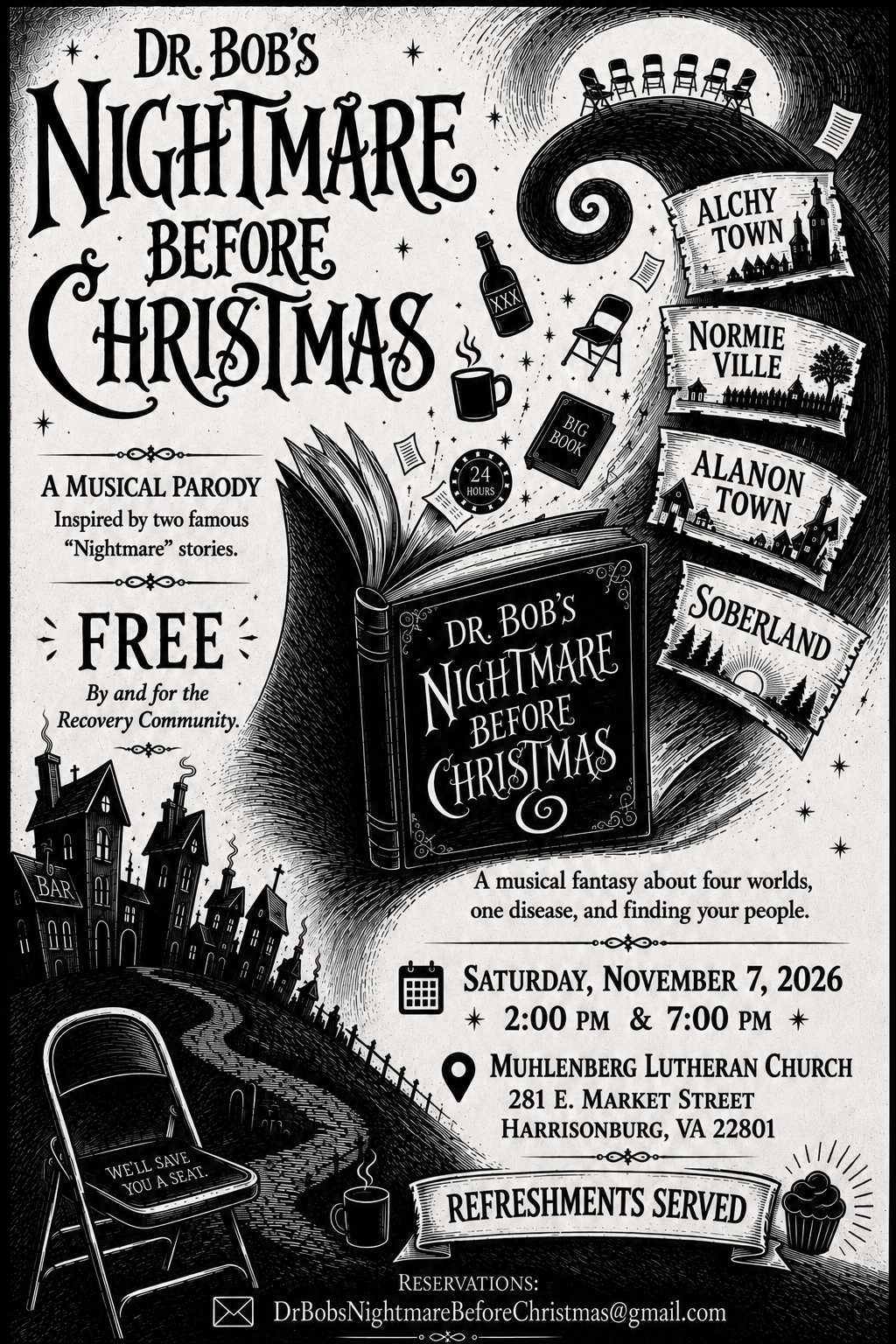 Dr. Bob’s Nightmare Before Christmas. Nov 7th, 2026. Reserve your tickets now!